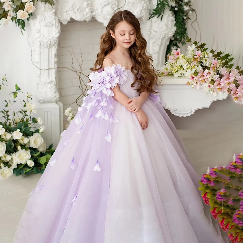 ดอกไม้งานแต่งงานชุดสําหรับสาวเด็กเจ้าหญิง Tutu ชุดลูกไม้วันเกิดชุดราตรี LP-512