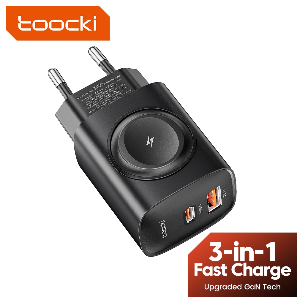 SAMSUNG Toocki 3 in 1 Multi-Functional สถานีชาร์จ GaN สําหรับโทรศัพท์มือถือ Wacth USB C PD 20W USB Type-C Dual พอร์ตหัวชาร์จสําหรับSamsungแล็ปท็อปUSB Quickชาร์จ