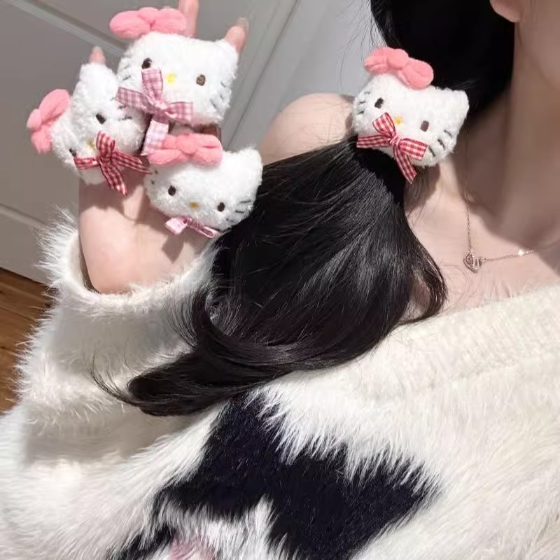 น่ารัก Sanrio kt Cat Hair Rope แหวนผมสาว hellokitty กิ๊บติดผม Girl Heart Sweet Ponytail เครื่องประดับผม