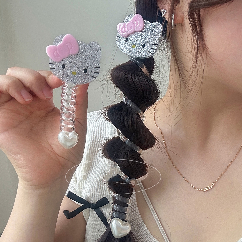 แฟชั่นเกาหลี HelloKitty เชือกถักผมหญิง ins น่ารักความยืดหยุ่นสูงของขวัญ