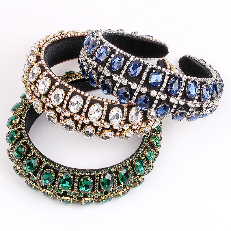 ยางรัดผมสไตล์บาร็อค ยางรัดผมหนาเพชร ยางรัดผมหรูหราหรูหราหรูหรา เครื่องประดับผมสําหรับเด็กผู้หญิง - รูปที่ 4