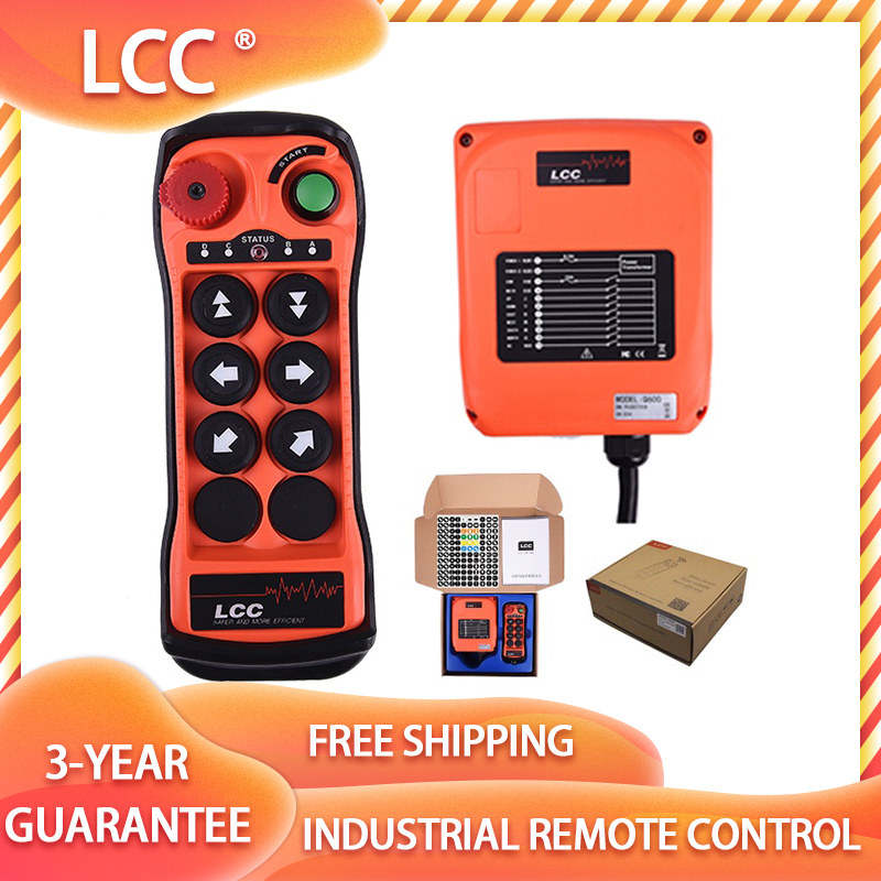 LCC Q600 รีโมทคอนโทรลอุตสาหกรรม 12V - 6 ปุ่มไร้สาย สำหรับรถบรรทุก รอก และเครนยกเครนควบคุมระยะไกล รถบรรทุกติดเครน รอกไฟฟ้า