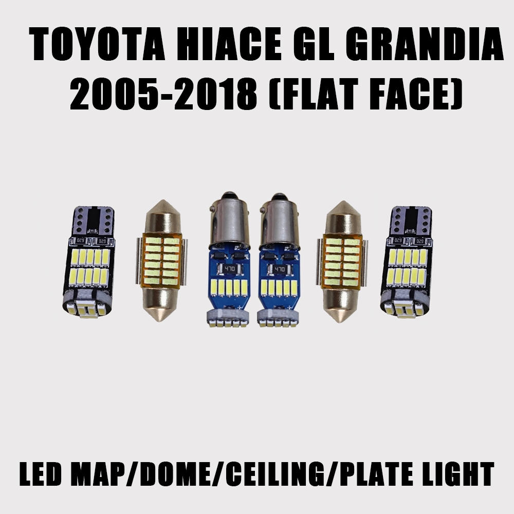 สําหรับ Toyota HiAce GL Grandia 2008-2018 Cabin ภายในเพดาน LED แผนที่โดม Stepboard แผ่นหลอดไฟ