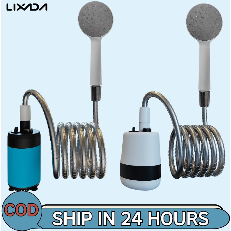 LIXADA [ลิซาดะ ห้างสรรพสินค้า] ฝักบัวอาบน้ําแบบพกพาตั้งแคมป์ฝักบัวอาบน้ํากลางแจ้งมือถือไฟฟ้าอาบน้ําแบตเตอรี่ขับเคลื่อนขนาดกะทัดรัดมือถือแบบชาร์จไฟตั้งแคมป์หัวอาบน