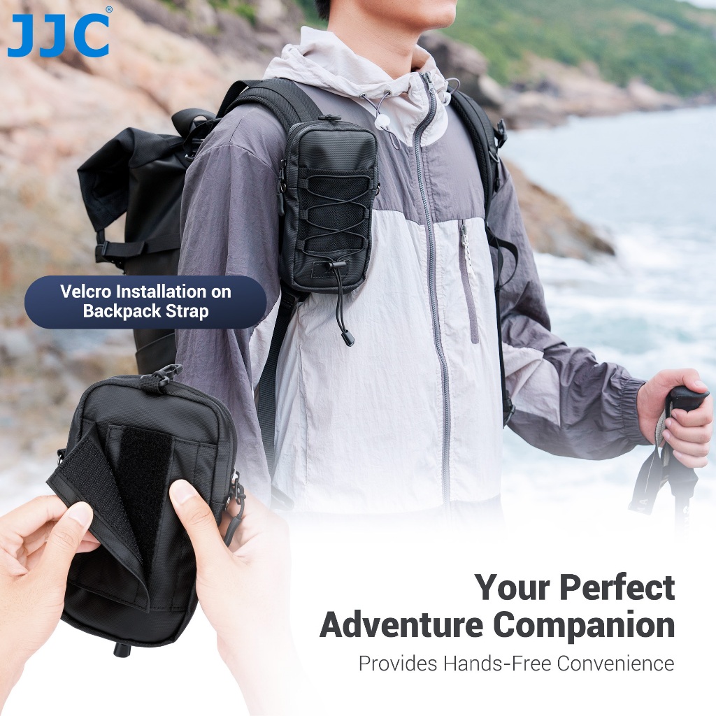 JJC กระเป๋า Outdoor Travel อเนกประสงค์กระเป๋ากันน้ำกระเป๋าพร้อมสายคล้องไหล่สำหรับสมาร์ทโฟน DJI Insta360 Camera กล้องแอคชั่นแคมเมรา waterproof Phone Case Bag Airtag SD Card การ์ดความจำอุปกรณ์เสริมกลางแจ้ง