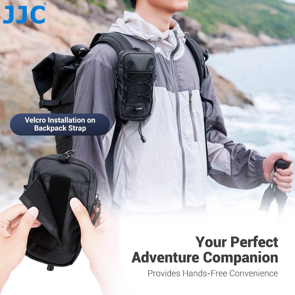 JJC กระเป๋า Outdoor Travel อเนกประสงค์กระเป๋ากันน้ำกระเป๋าพร้อมสายคล้องไหล่สำหรับสมาร์ทโฟน DJI Insta360 Camera กล้องแอคชั่นแคมเมรา waterproof Phone Case Bag Airtag SD Card การ์ดความจำอุปกรณ์เสริมกลางแจ้ง thumbnail 7