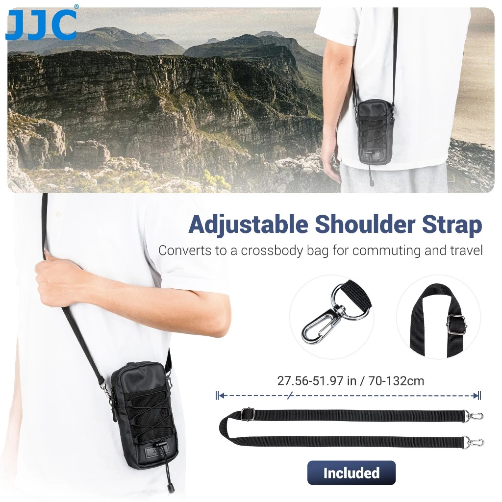 JJC กระเป๋า Outdoor Travel อเนกประสงค์กระเป๋ากันน้ำกระเป๋าพร้อมสายคล้องไหล่สำหรับสมาร์ทโฟน DJI Insta360 Camera กล้องแอคชั่นแคมเมรา waterproof Phone Case Bag Airtag SD Card การ์ดความจำอุปกรณ์เสริมกลางแจ้ง thumbnail 9