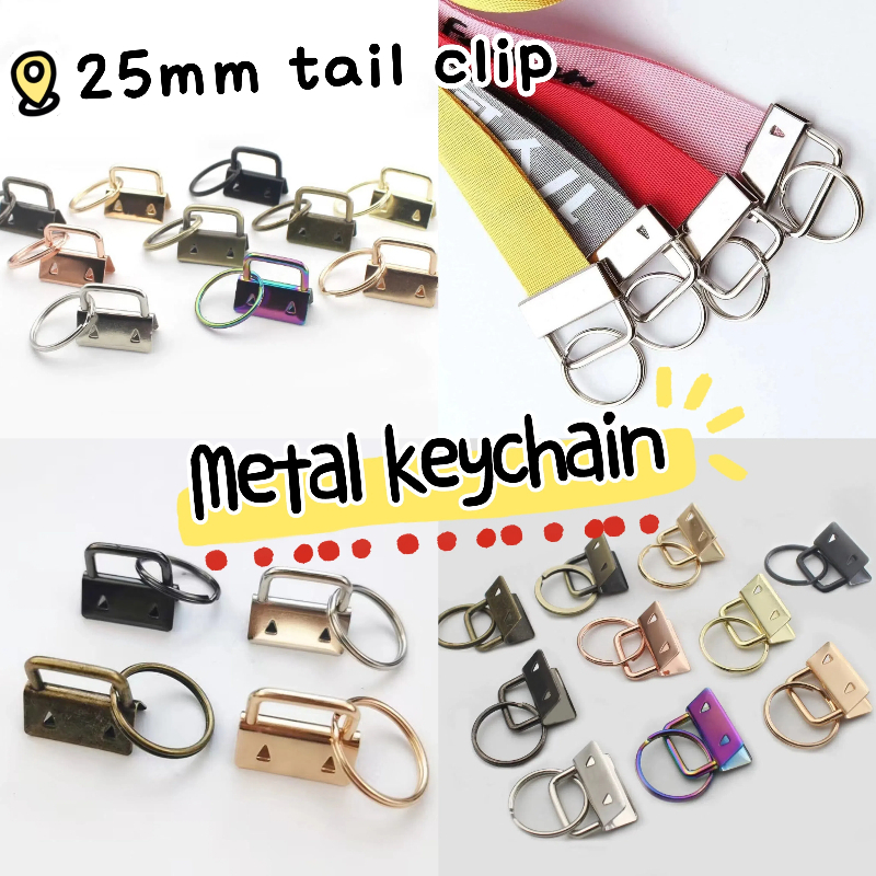 25มิลลิเมตรโลหะกระเป๋าหางคลิปที่มีสีต่างๆเหล็กวัสดุหางคลิปที่มีแหวนกุญแจเหมาจ้านเย็บปักถักร้อยแขวนหางคลิปทําเองกระเป๋าอุปกรณ์เสริมวัสดุ