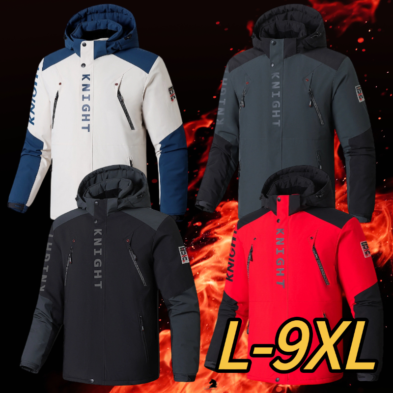 L-9xl ฤดูหนาว 2024 สไตล์ใหม่ผู้ชาย Fatty Plus Fat Plus ขนาดเสื้อแจ็คเก็ตมีฮู้ด Plus ขนแกะหนา Fatty Cotton Cushion Jacket