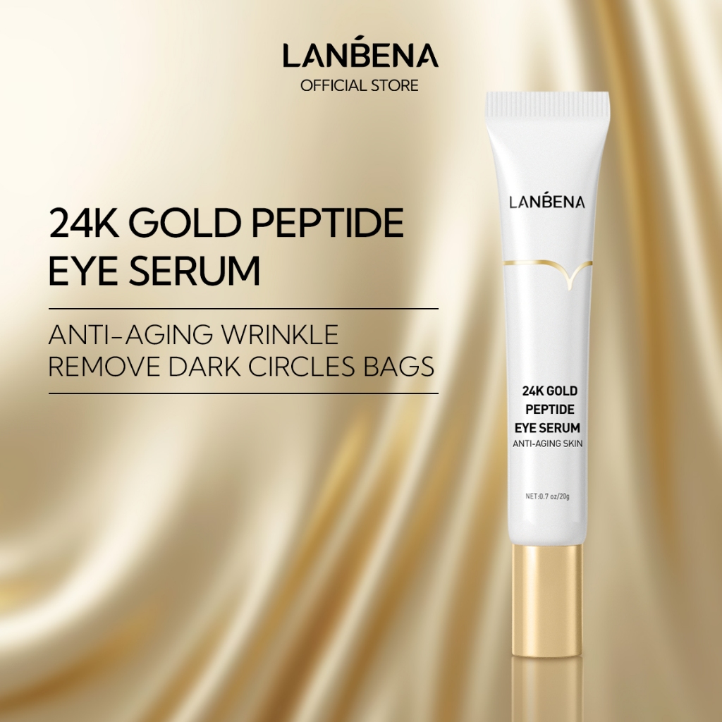 Lanbena เซรั่มบํารุงรอบดวงตาทอง 24 K 20 กรัม