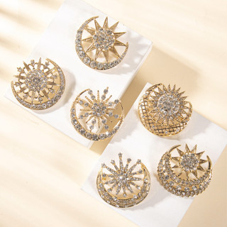 Star Moon Reverse เข็มกลัดมุสลิมแบบดั้งเดิมเข็มกลัดโลหะผสมปร…