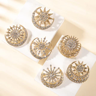 Star Moon Reverse เข็มกลัดมุสลิมแบบดั้งเดิมโลหะผสมประณีตเข็มกลัดวันหยุดเข็มกลัด Kaizhai Festival
