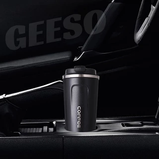 GEESO แก้วกาแฟพกพา สแตนเลสแบบพกพา น้ำสแตนเลส ร้อนพร้อมฝา กระติกน้ำสแตนเลส เก็บอุณหภูมิ แก้วกาแฟ Portable Coffee Mug SUS304 Stainless Steel