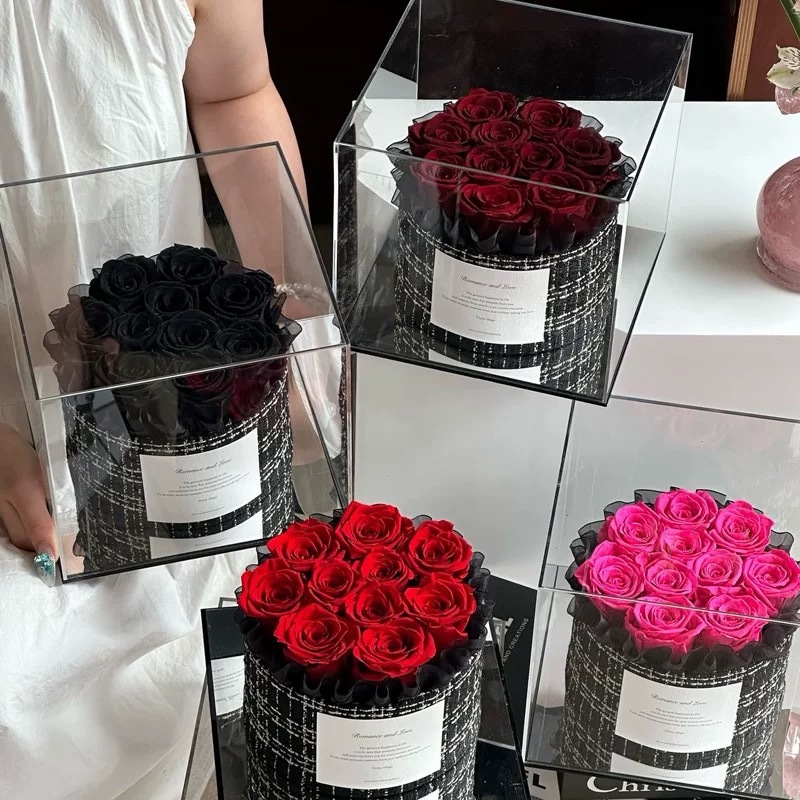 ของขวัญวันเกิดสําหรับเด็กผู้หญิงดอกไม้ไม่มีเหี่ยวและบรรจุภัณฑ์ที่สวยหรู (ถุงบรรจุภัณฑ์ที่สวยงามฟรี)