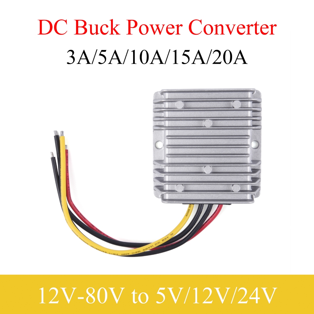 10/15/20a DC power converter 12-80V ถึง 5/12/24V เทคโนโลยีกันน้ํายานยนต์ step-down โมดูล