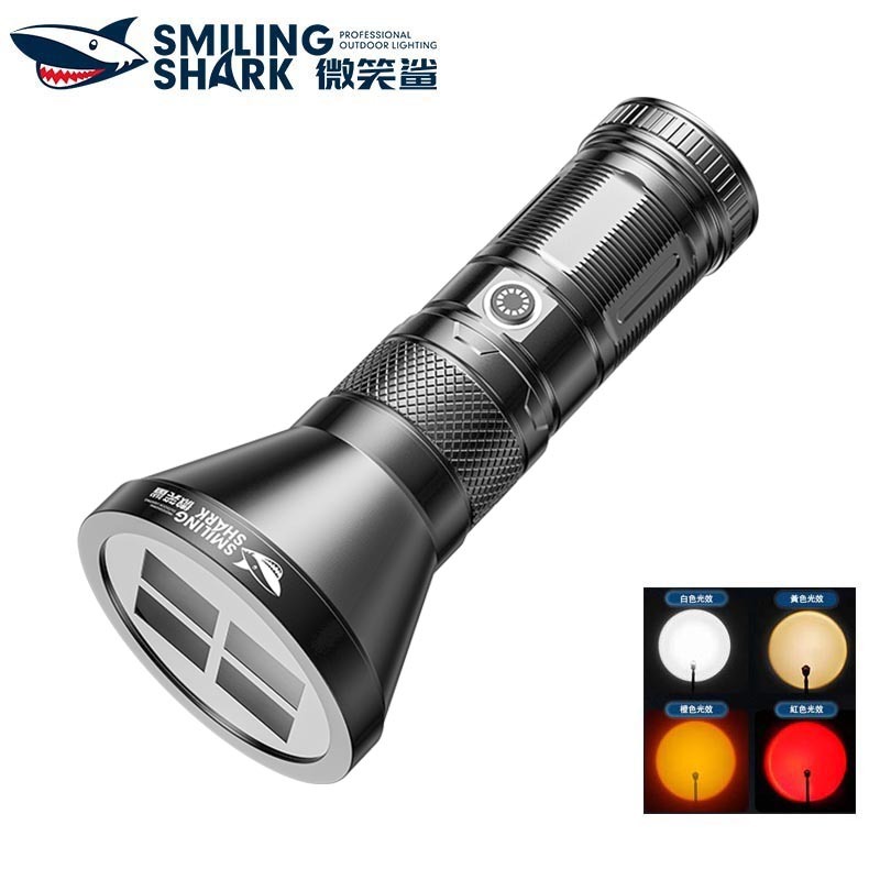SmilingShark SD7150 ไฟฉาย led ซุปเปอร์ไบรท์ ไฟฉายถ่ายภาพ RGB ซูม สีขาว/เหลือง/น้ำเงิน/แดง/ทอง/ คบเพลิง Type-C ชาร์จใหม่ได้ สำหรับการจัดแสงภาพถ่าย INS