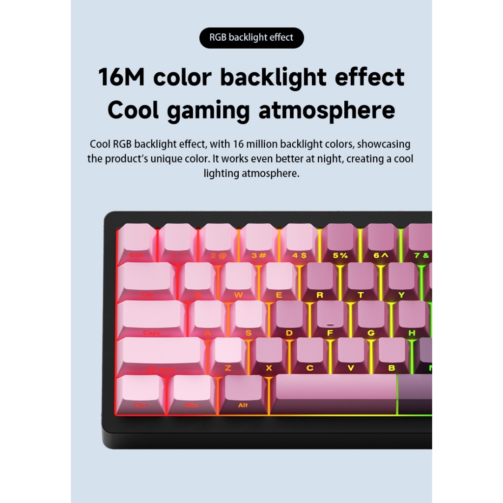 Weikav Lucky65 V2 คีย์บอร์ดไร้สายอลูมิเนียม Hot Swap RGB ปะเก็น Custom Mini คีย์บอร์ดบลูทูธ 2.4g แบบมีสายสําหรับแล็ปท็อป