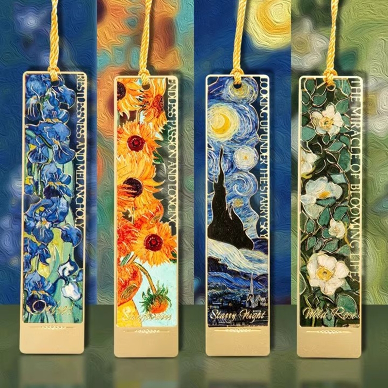 ที่คั่นหนังสือโลหะกลวง วินเทจ สีบรอนซ์ ดอกไม้ภาพวาดที่คั่นด้วยพู่ของขวัญประณีตหนังสือเครื่องมืออ่านหนังสือสําหรับนักเขียนหนังสือคนรักเครื - รูปที่ 7