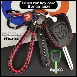 เคสกุญแจรถ Isuzu เหมาะสําหรับฝาครอบกุญแจ Isuzu Dmax/mux Isuzu D-Max พวงกุญแจฝาครอบหนังวัว