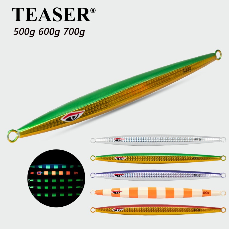TEASER【J115】500g 600g 700g Speed Jig Lure สําหรับตกปลาทะเล Lure ช้า Jigging โลหะ Jigs Raptor Phantom