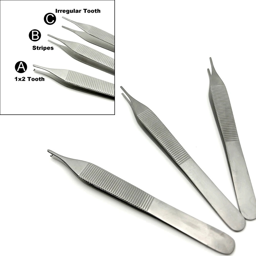 1pcs Dental Dressing Forceps ทันตกรรมเนื้อเยื่อ Tweezer ทันตกรรมสแตนเลส Forcep สกัด Hemostat 1 * 2 แหนบ