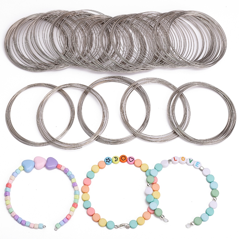 20-100ชิ้น [6ซม.] สร้อยข้อมือลวดเหล็กแหวนลวดเหล็กความหนา0.6มิลลิเมตร ทําเอง สร้อยข้อมืออุปกรณ์เสริม ทําเอง เครื่องประดับทําด้วยมืออุ