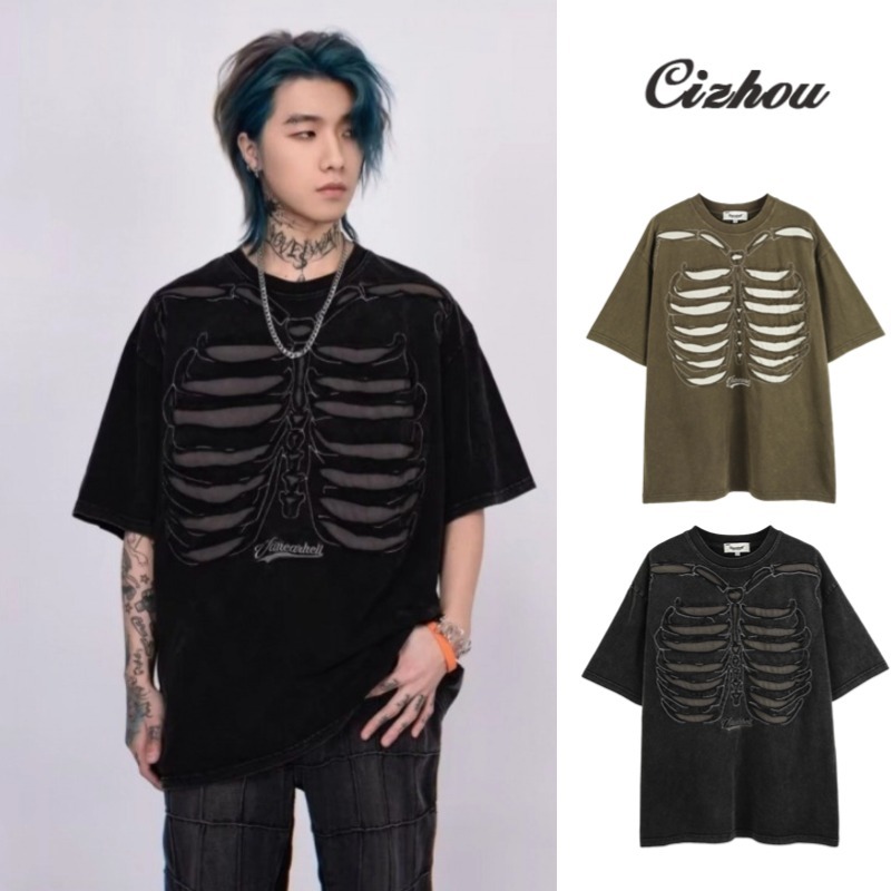 เสื้อยืด ใหม่ เสื้อยืดคอกลม แขนสั้น พิมพ์ลายจุด ทรงหลวม อินเทรนด์แฟชั่น สําหรับวัยรุ่น