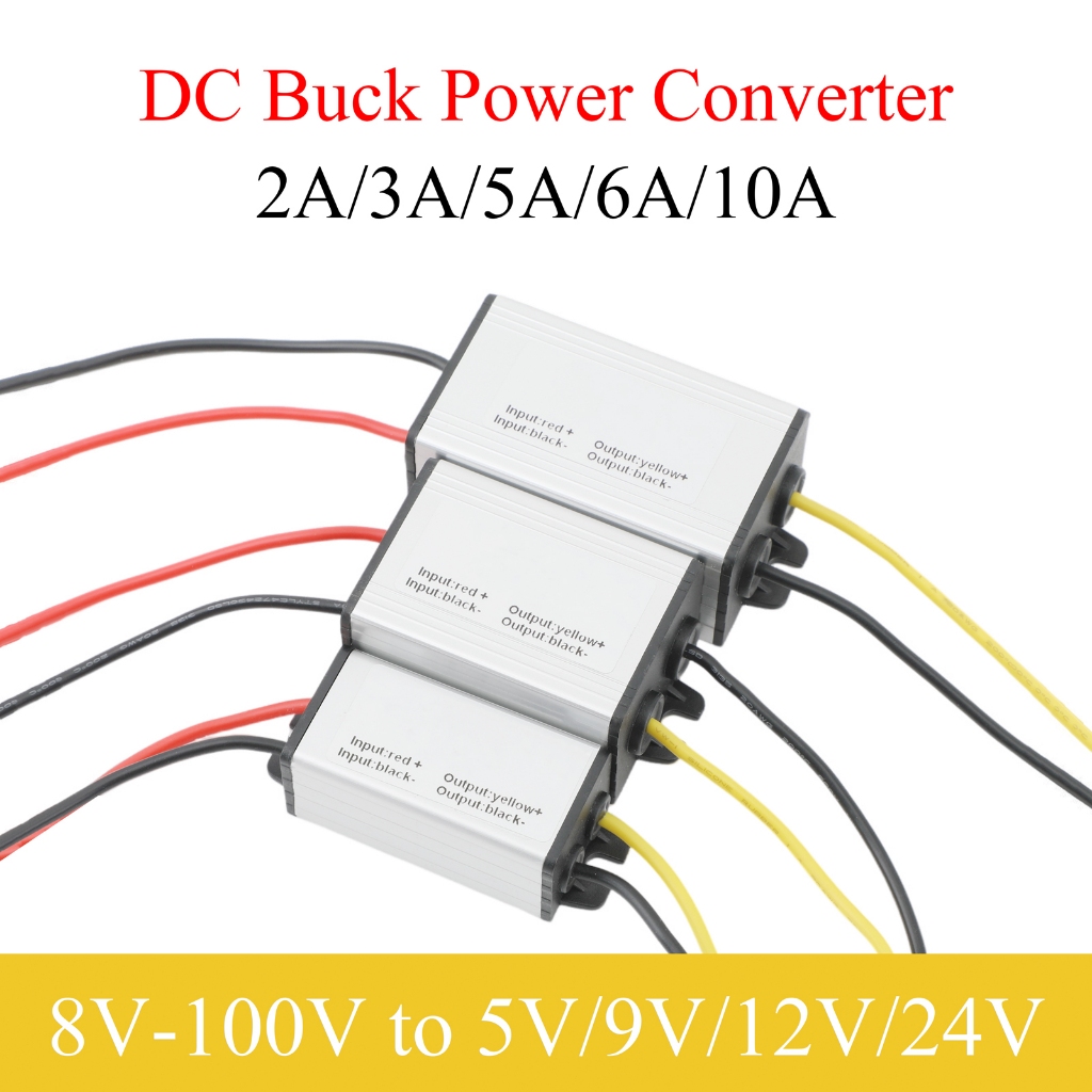 กันน้ํา power buck converter 8V-100V ถึง /9/12/24V เปลือกอลูมิเนียมยานยนต์ buck โมดูล