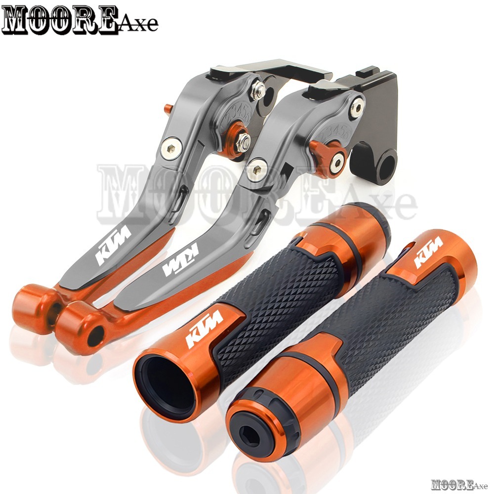 Mooreaxe อุปกรณ์เสริมรถจักรยานยนต์สําหรับ KTM RC390 RC200 RC125 RC250 2014 DUKE200 DUKE 390 125 250 ผจญภัยดัดแปลงคลัทช์เบรคแบบปรับได้พร้อมที่จับ Hand Grips TZ01