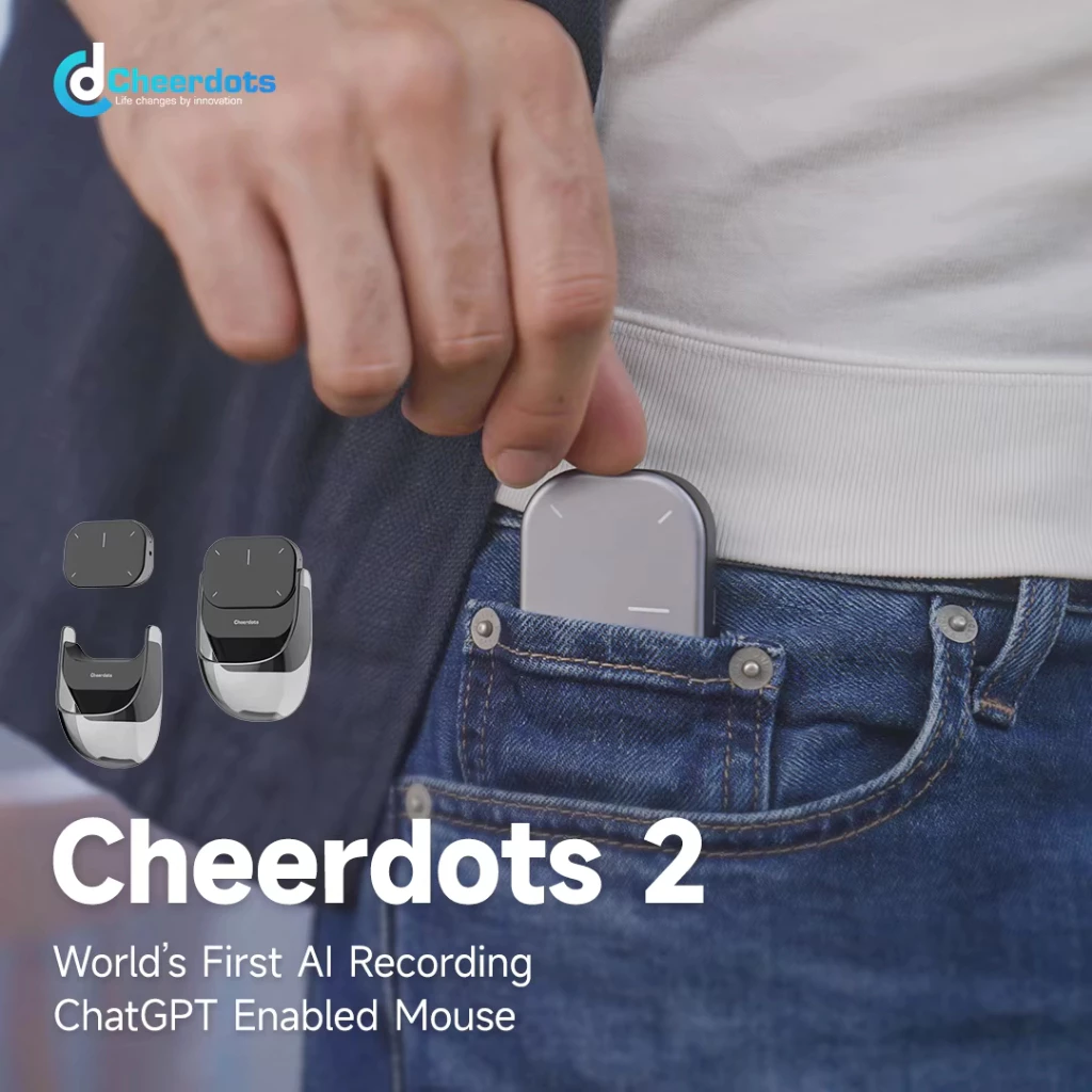 Cheerdots 2 ทัชแพดไร้สาย All-in-one Pocket AirMouse AI การบันทึก ChanGPT เมาส์ Enabled Presenter รีโมทสมาร์ทโฟน thumbnail 4
