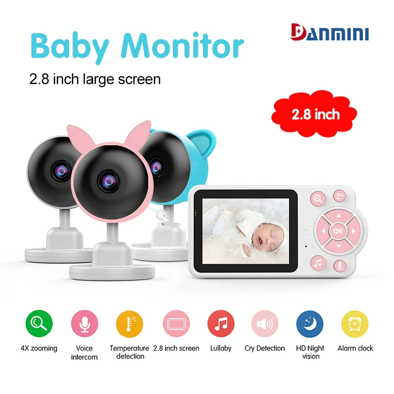 Baby Monitor 2.8in จอแสดงผล LCD Monitor กล้องวิดีโอ Intercom Cry Detection Night Vision อุณหภูมิสําห