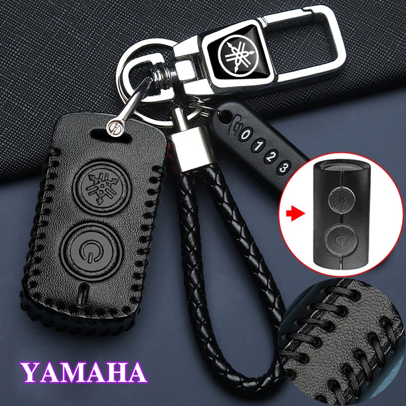 Yamaha กุญแจหนังแท้เหมาะสําหรับ YAMAHA Nmax/Xmax/Grand filano/Aerox/Qbix/Lexi/new Sazzio/Fazzio/Scooter Key Cover พวงกุญแจ