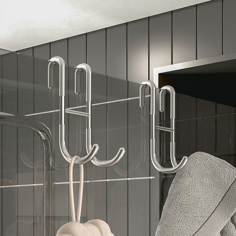 สแตนเลส S-shaped Hook ม่านห้องน้ํา อุปกรณ์ Organizer Storage