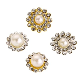 100 ชิ้น Rhinestones พร้อม Claw สําหรับเย็บปักถักร้อย Flatback Pearl ปุ่มลูกปัดเย็บบนเสื้อผ้าอุปกรณ์เสริมสําหรับ DIY