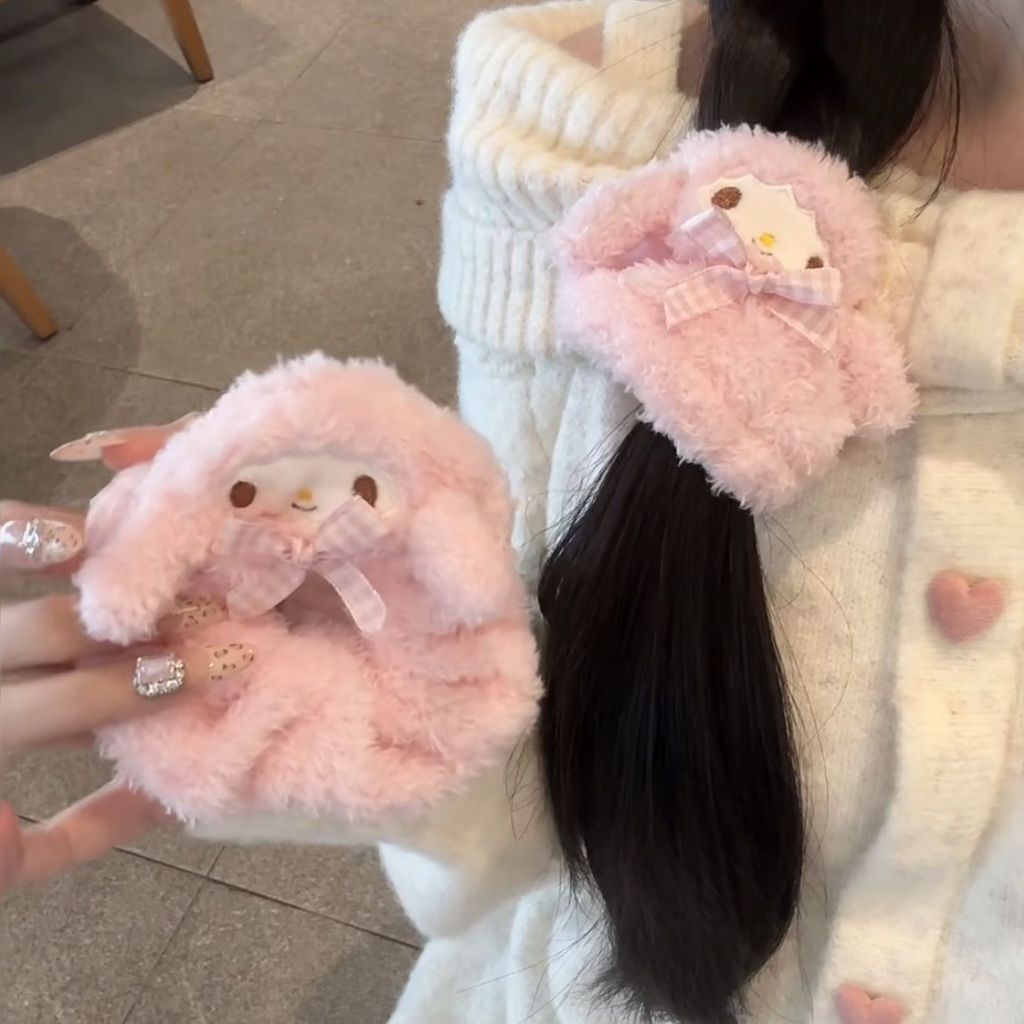 ตุ๊กตาแกะสีชมพูขนาดใหญ่ลําไส้เชือกผมน่ารักสาวหวานห่วงผมใหม่อเนกประสงค์เด็กผมหางม้าอุปกรณ์ผม