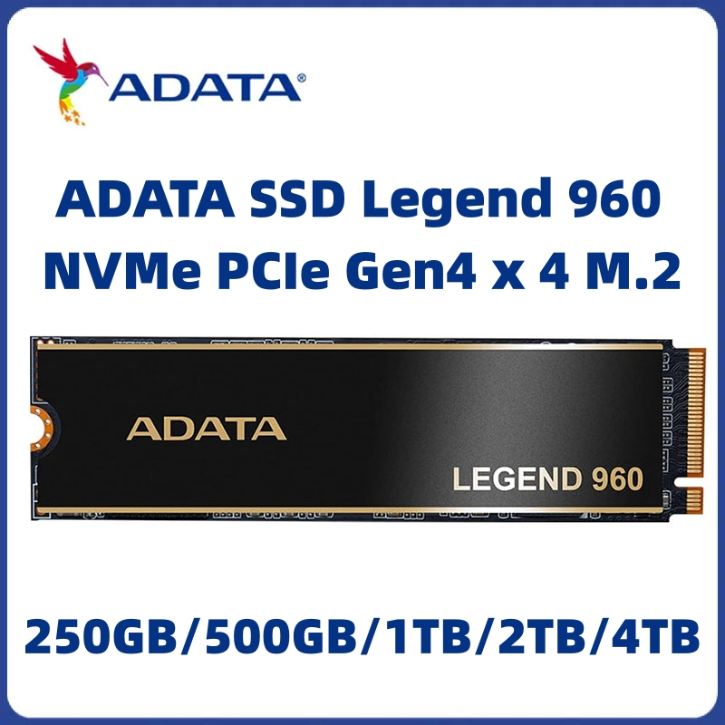 Adata SSD Legend 960, NVMe PCIe Gen4 x 4 M.2 2280 ความเร็วสูงสุด 7,400MB/s, ไดรฟ์ Solid State ภายในส
