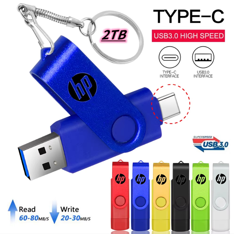 2tb 2in1 USB 3.0 แฟลชไดรฟ์ OTG 1TB 512GB 256GB 128GB 64GB 32GB แฟลชไดรฟ์ USB OTG, 16GB 8GB 4GB เหมาะสําหรับ Android PC