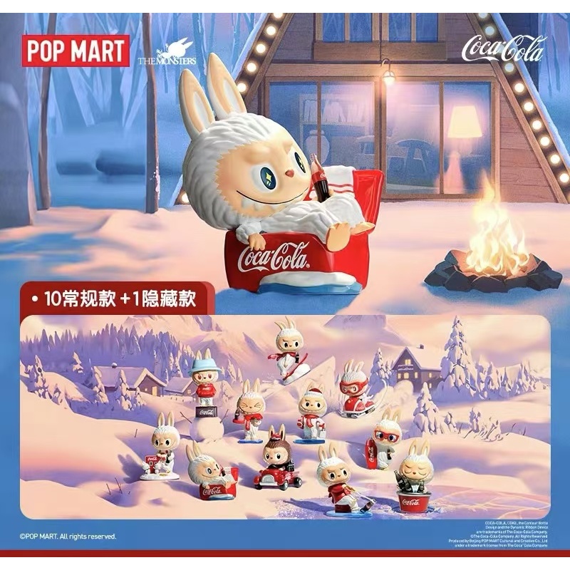 Popmart Bubble Mart THE MONSTERS Coca-Cola series กล่องตาบอดทํามือ ของขวัญ LABUBU