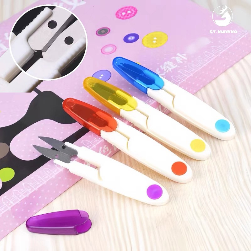 ST.KUNKKA กรรไกรสแตนเลสใส พร้อมฝาปิด สีสันสดใส สําหรับใช้ในครัวเรือน จํานวน 1 ชิ