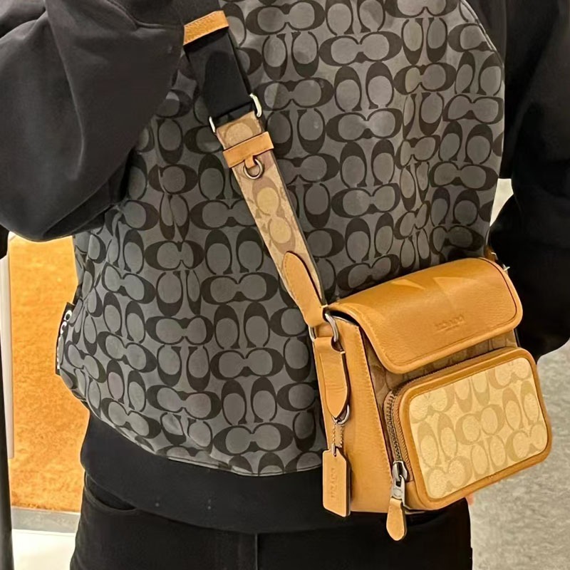 ใหม่มาถึง Coac * Original Order sullivan Messenger กระเป๋าสี่เหลี่ยมเล็กกระเป๋าผู้ชายไหล่กระเป๋า Mes