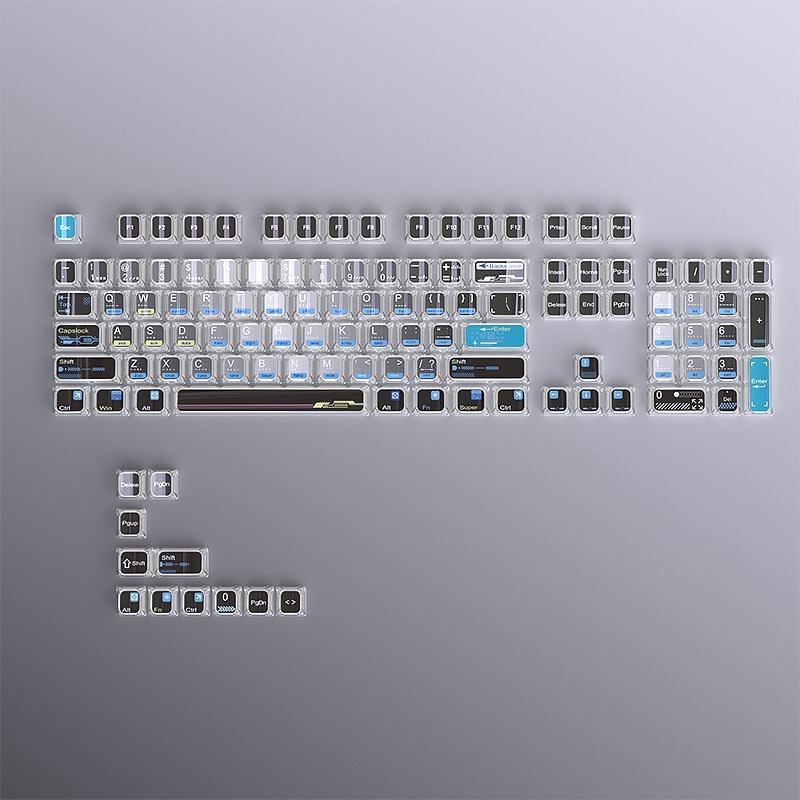 -LW- Double Layered PC Crystal Jelly Keycaps MDA Profile คีย์บอร์ดเครื่องกล Keycaps