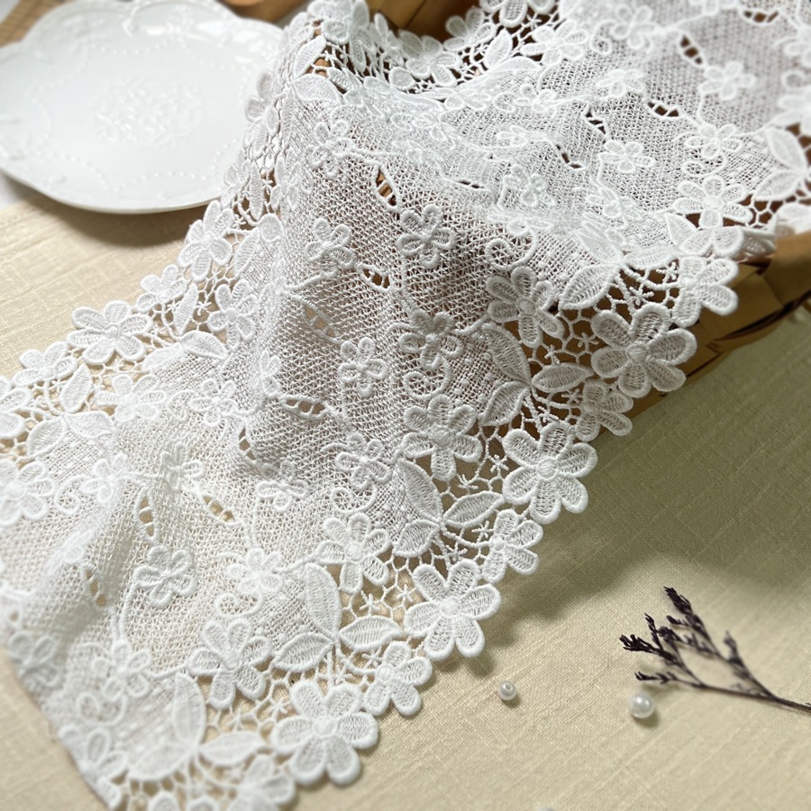 1yard Hollow ลูกไม้อุปกรณ์เสริมตกแต่ง DIY Daisy ดอกไม้ทําด้วยมือวัสดุเย็บผ้า,เย็บปักถักร้อยลูกไม้หัตถกรรม