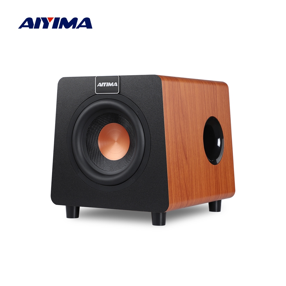 Aiyima 800X ซับวูฟเฟอร์ 150W 3Ohm 8 นิ้วลําโพง Deep Bass ไม้ Grain Woofer เครื่องขยายเสียงอินพุต RCA/AUX/LFE