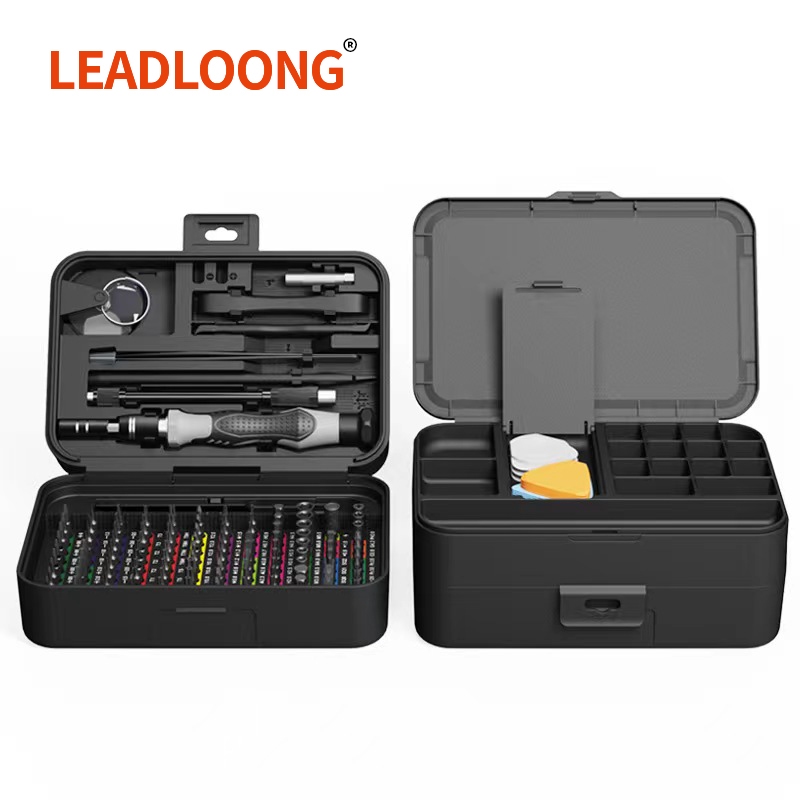 LEADLOONG 132 IN 1 ชุดไขควงแม่นยํา เครื่องมือซ่อมมือมัลติฟังก์ชั่น ตัวขับน็อต เครื่องมือซ่อมแม่เหล็กมืออาชีพสําหรับใช้ในบ้าน แว่นตาโทรศัพท์มือถือ ร้านซ่อมคอมพิวเตอร์