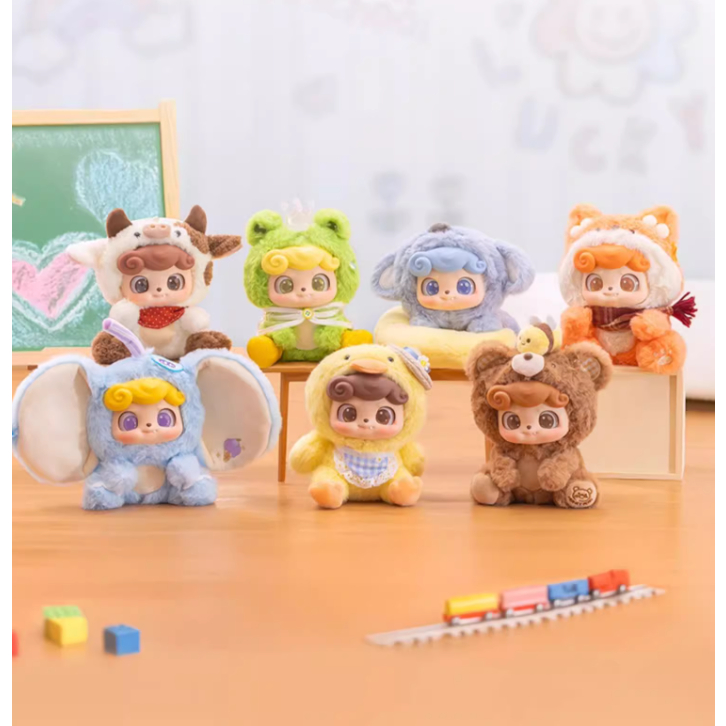 Q.kid/q Baby Animal ตุ๊กตาอนุบาล Series Mystery Box เครื่องประดับกระเป๋าของเล่นอินเทรนด์