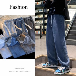 กางเกงยีนส์ผู้ชาย กางเกงยีนส์บางฤดูร้อน พลัสขนาดพอดีหลวม กาง…