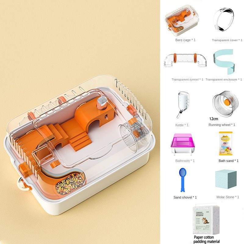 กรงหนูแฮมสเตอร์ ขนาดใหญ่พิเศษ สีทอง ของเล่นสําหรับหนูแฮมสเตอร์ - รูปที่ 7