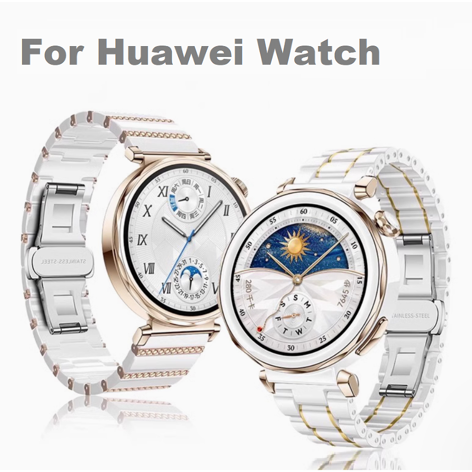 Luxurious Ceramic 18mm 20mm 22mm Watch Strap Compatible For Huawei watch GT 5 สาย Huawei watch GT5 Pro Strap / huawei gt5/GT2 / GT2E/GT3/ Huawei GT 4 Strap Redmi watch 5 Lite สาย Redmi watch 5 Active Strap / Amazfit bip 5 สาย GTS3 / Amazfit GTS4 mini สาย