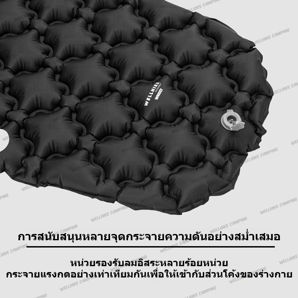 🚚สต็อกพร้อมในกรุงเทพ🚚 Wellhike เสื่อนอนเป่าลมกันน้ำสำหรับแคมป์ปิ้ง, กันความชื้น, ทนทานต่อการสึกหรอ, เสื่อเต็นท์พกพาสำหรับการเดินป่าและแบ็กแพ็ก