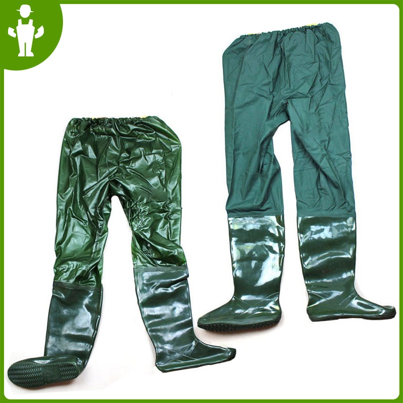 Qw กันน้ําเสื้อผ้ากางเกงการล่าสัตว์ Breathable Pvc ผ้าไนลอนรองเท้า Fly Fishing Waders